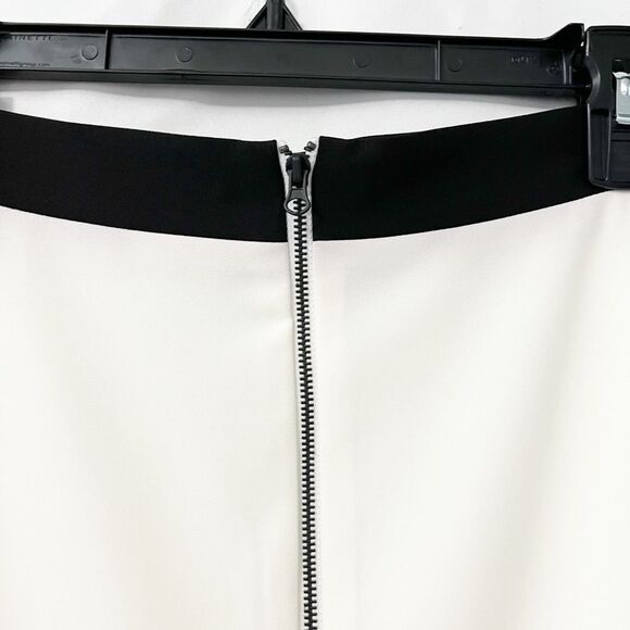 🟢Narciso Rodriguez Black Ivory Grey Color Block Pencil Mini Skirt Size 14 - Picture 4 of 9